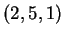 $\displaystyle (2,5,1)
$
