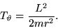 \begin{displaymath}
T_\vartheta = \frac{L^2}{2mr^2}.
\end{displaymath}